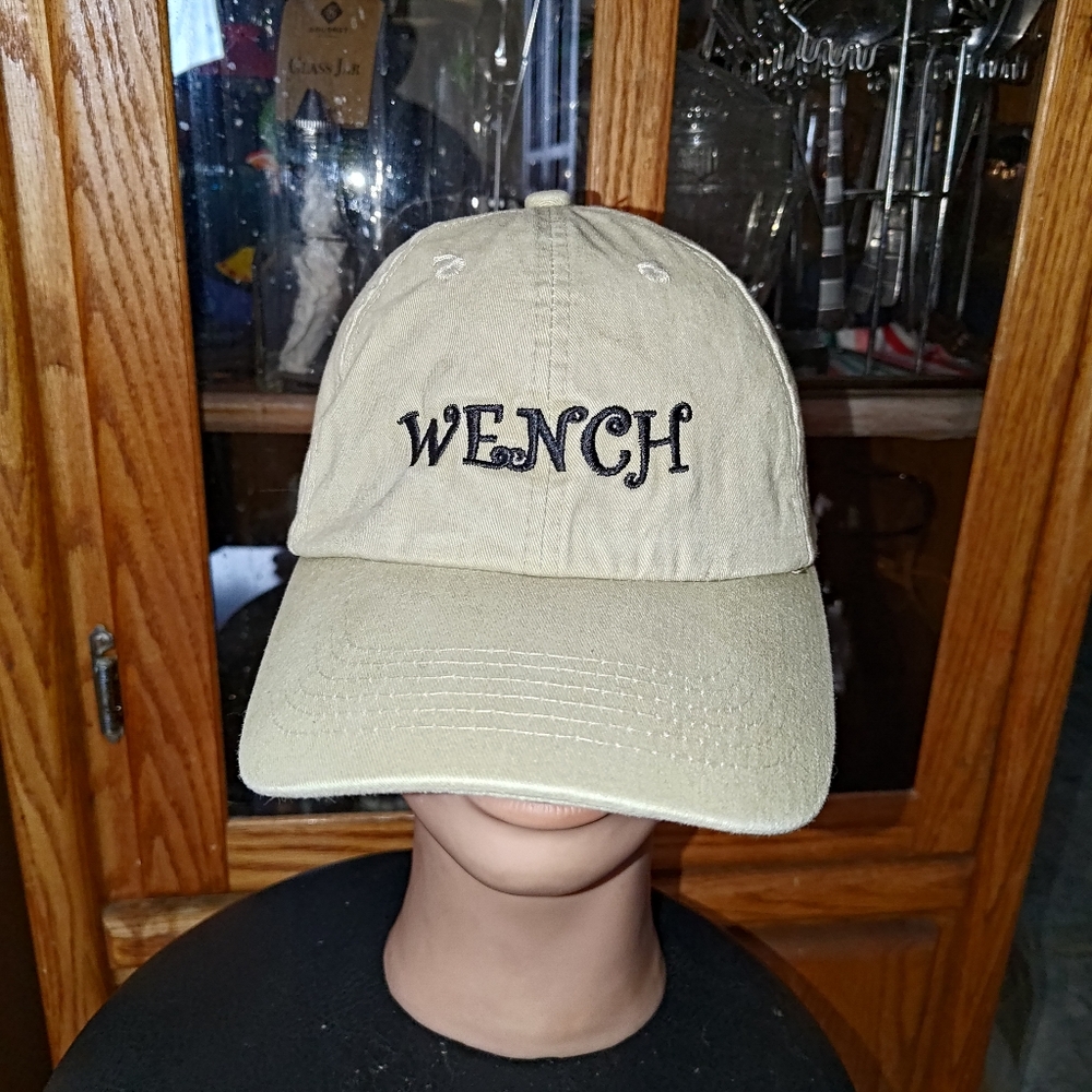 WENCH Embroidered Letters Trucker Strap-on Cap Hat